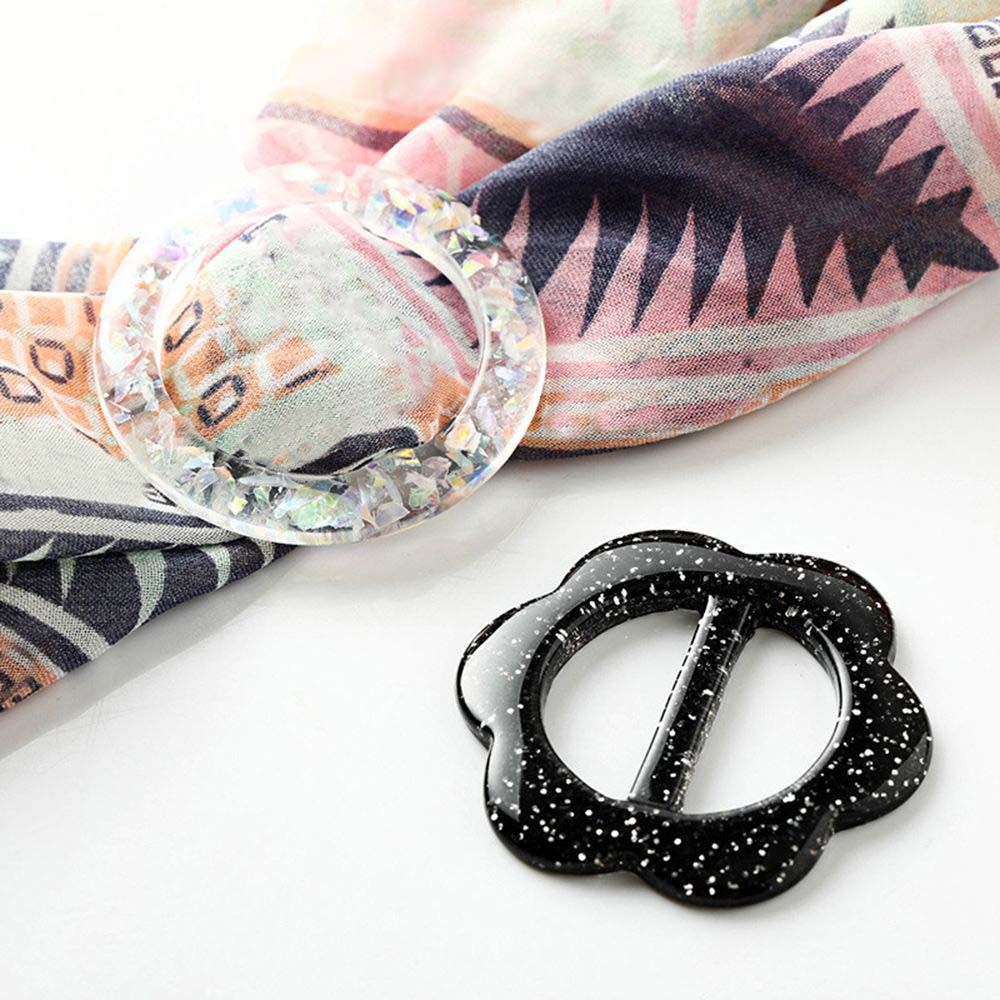 Flower Clothes Decoration Round Garment Accessories Garment buckle T Shirt Clips Resin Scarf Buckle