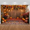 Thanksgiving Maple Photography Background Fall Harvest Backdrop Autumn Barn Pumpkin Party Baby Shower Decor Banner 70.8x43.3Inch