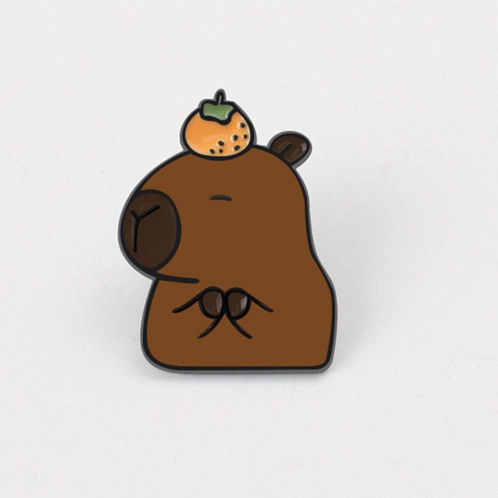 Мультяшная брошь, значок из сплава, металлическая пряжка, значок, брошь в виде капибары, брошь в виде животного, симпатичное украшение для школьного рюкзака, аксессуары для рюкзака