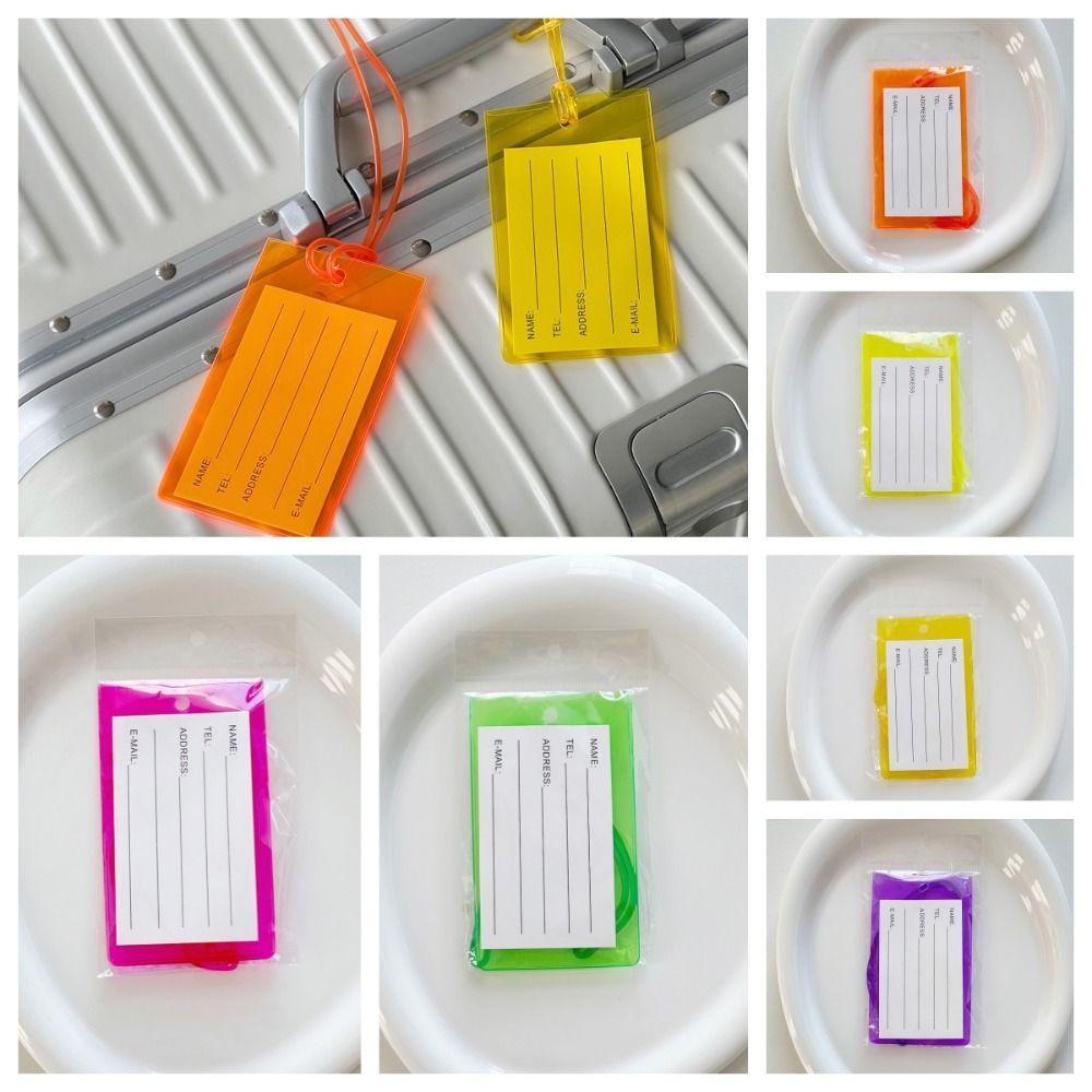 Colorful Luggage Tag PVC Airplane Suitcase Tag Soft Information Card Men