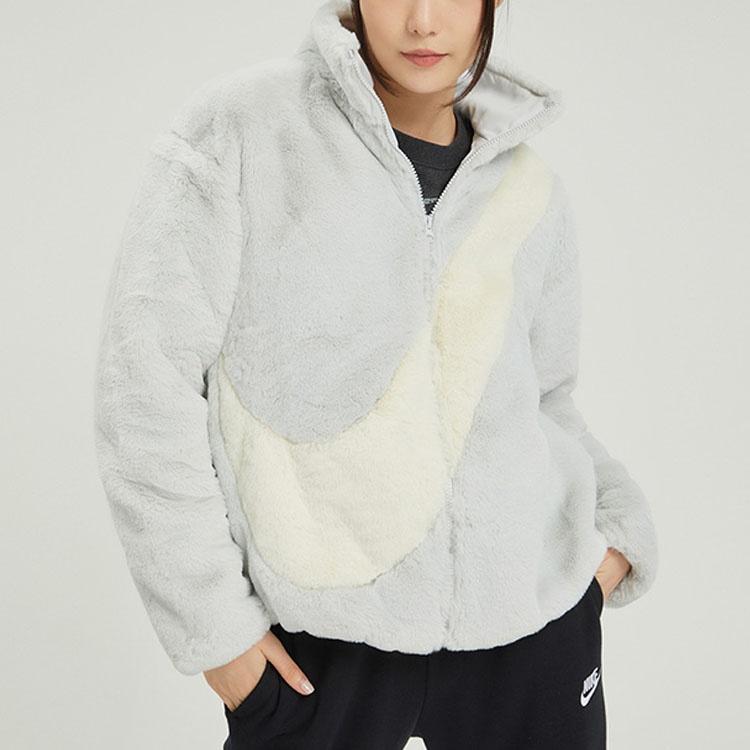 Nike Women'ss Oversized Swoosh Logo Jacket Asia Sizing Photon Dust DO3792-025