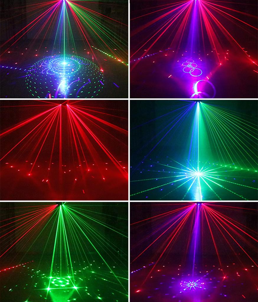15 ГЛАЗ RGB Диско DJ Луч Лазерный Световой Проектор DMX Дистанционный Стробоскоп Эффект Сценического Освещения Рождественская Вечеринка Праздник Хэллоуин Огни