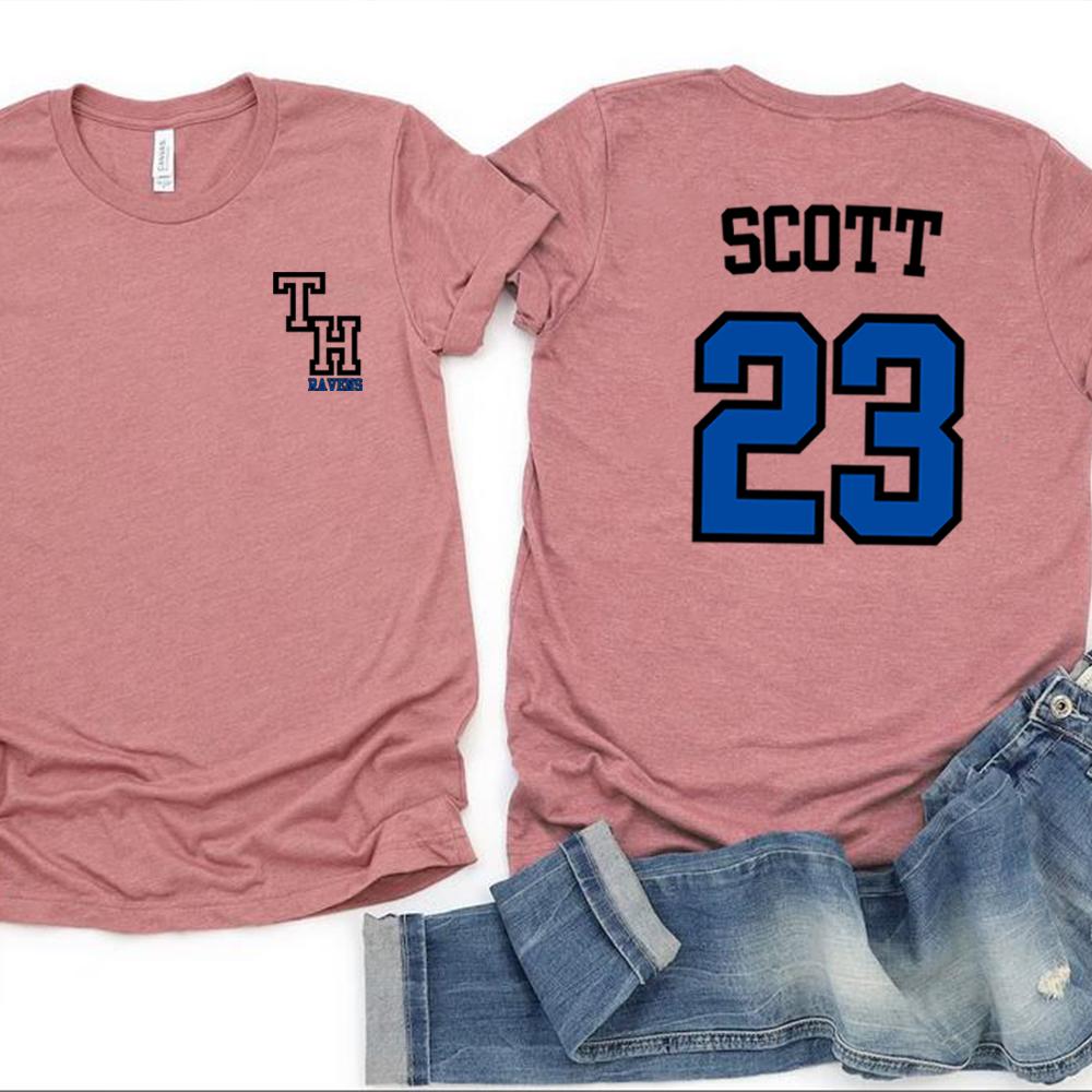 TREE HILL RAVENS Scott 23 Tshirt One Tree Hill Merch Nathan Scott Shirt North Carolina Tees Tv Show OTH Merch 2 Side Print Tops