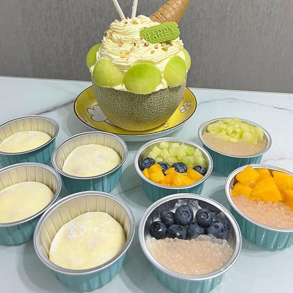 Cake Tool Air Fryer Reusable Aluminum Foil Tin Cup Tinfoil Box Pudding Cake Mold Tray Tinfoil Cups