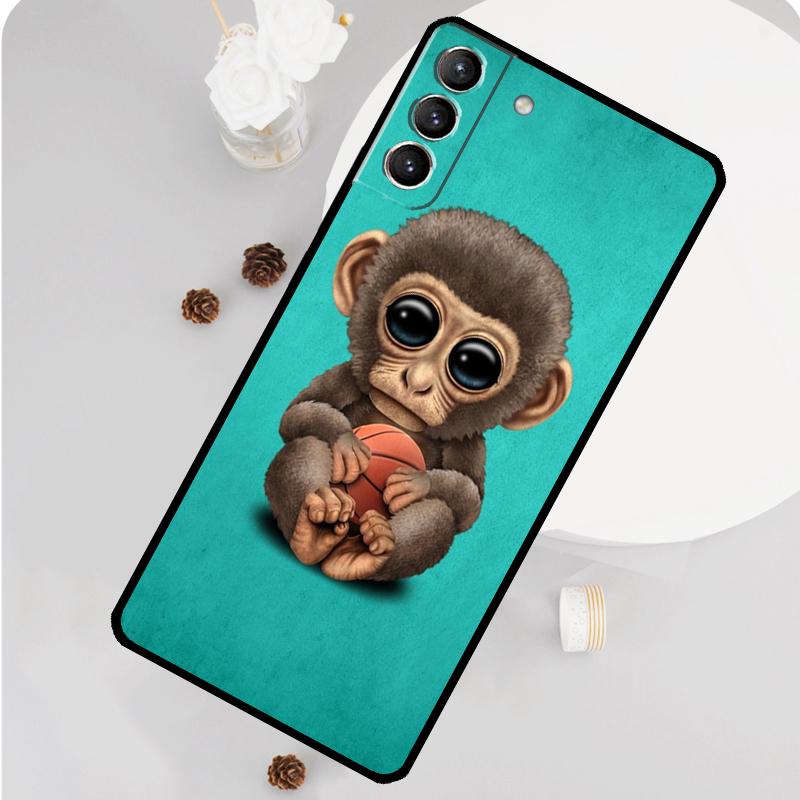 Чехол с обезьяной, гориллой, обезьянкой для Samsung Galaxy S23 FE S20 S21 S22 Ultra S8 S9 S10 Plus Note 10 20 Ultra Мягкая крышка