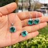 Ice Green Zircon Stone Серебряный комплект ювелирных изделий, Набор из стерлингового серебра 925 пробы, Наборы для женщин, Турецкие украшения, Подарок для женщин, Набор из зеленого камня