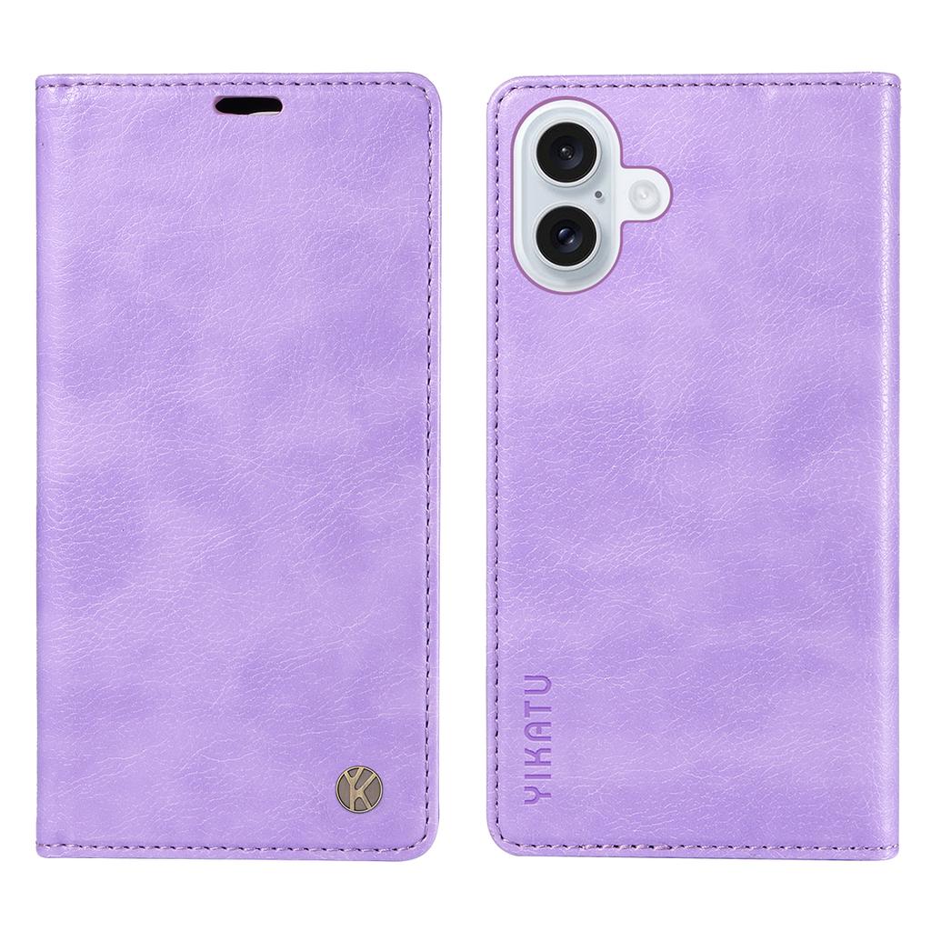 For iPhone 17 Wallet Case YIKATU YK-006 Magnetic Closure Leather Phone Cover Litchi Texture