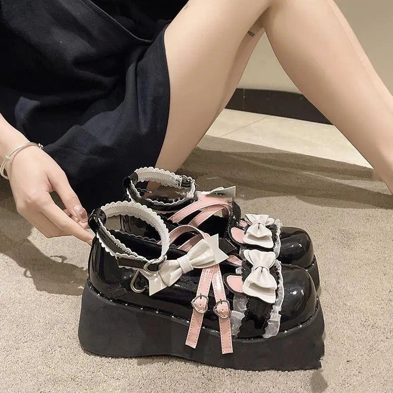 Sweet Lolita Shoes Cute Girl Lolita Shoes JK Small Leather Shoes Japanese Round Head Milk Fufu Princess Single Shoes