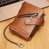 Humerpaul Fashion Women Wallets Genuine Leather Bi-fold Wallet Quality Designer RFID ID Card Holder With Coin Purse Chain Portfel Damski