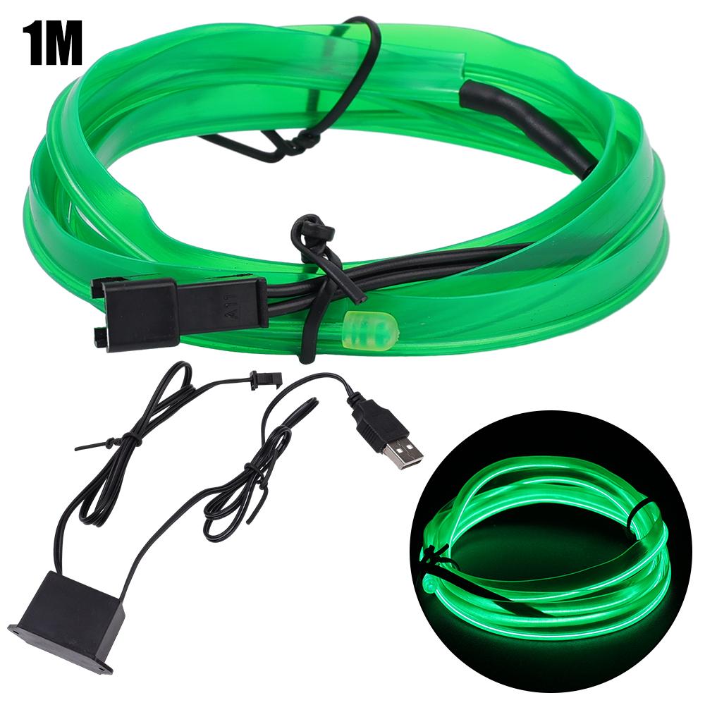 Полоска окружающего света для салона автомобиля, оптоволоконная атмосфера, неоновые светодиодные фонари, USB-вечеринка, декоративные лампы, полоска, авто, DIY, окружающий свет