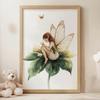 Poster Magic Fairy On Green Leaf Poster Magic Fairy On Green Leaf, 70X100 Cm, Frameless, Matte Paper 230 Gsm