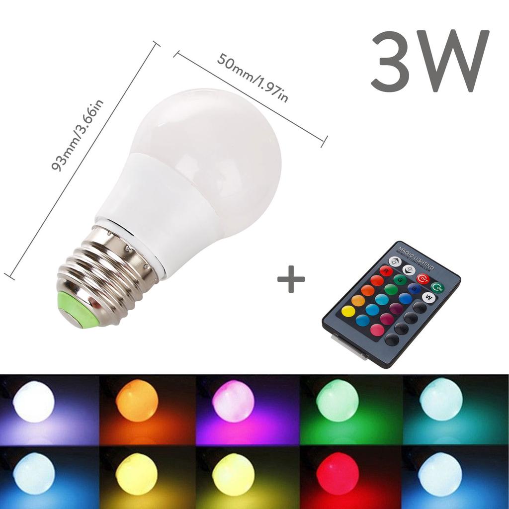16 Colors Changing Dimmable 3W E27 LED RGB Light Globe Bulb Lamp Wirless IR Remote AC 85-265V