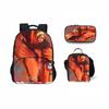 Printed Naruto three-piece set Children's school bag Meal bag Pencil bag Male and female students Backpack