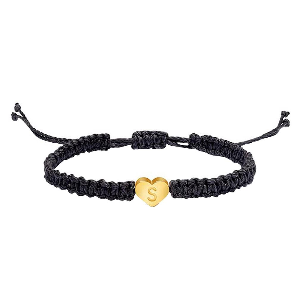 Letter Initial Heartstring Bracelet Hand Rope Woven Bracelet Girlfriend Bracelet Couple Bracelet