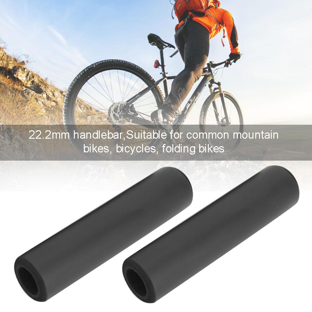 A Pair Silica Gel Shock Absorption Anti Skid Bike Handlebar Cover Bicycle Accessory(Black )