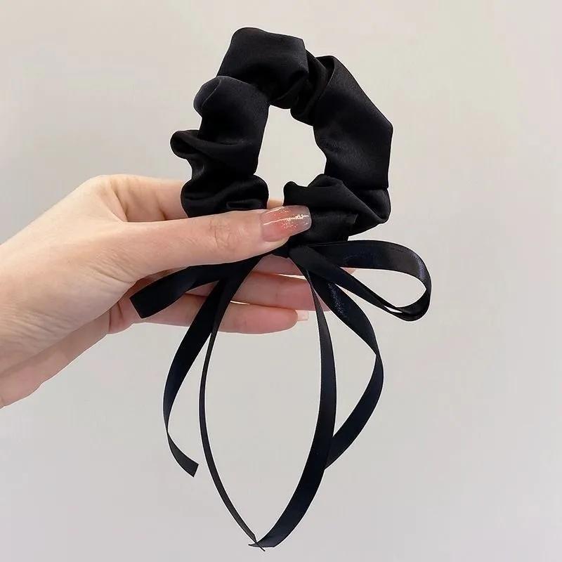 Korean Bow Streamer Hair Ring Women's Fashion Simple and Versatile Scrunchie Outdoor Hair Accessories