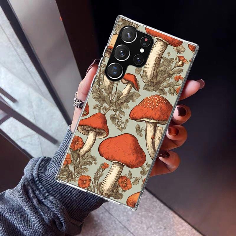 Colorful Mushroom Phone Case For Samsung Galaxy S23 S24 S25 Edge S26 Ultra S22 + S21 Plus S20 FE Cover Silicone Print Shell Gala