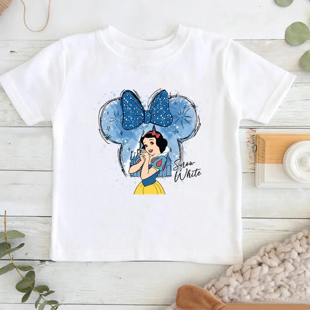 Child Belle Princess Kawaii Printed Tshirt Baby Girl 100cotton Soft Cartoon Clothing Cute Graphic Tops Kids Funny Tees