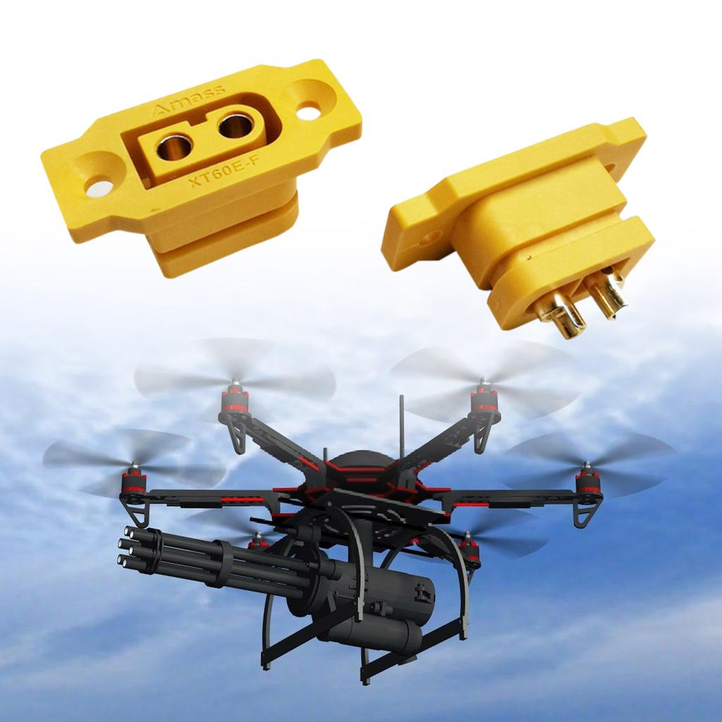XT60 Фиксированный разъем для пайки аккумулятора, фиксируемый XT60E-F, позолоченный адаптер, пылезащитный чехол для моделей дронов
