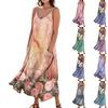 Женское летнее платье, повседневные свободные длинные пляжные платья для отдыха