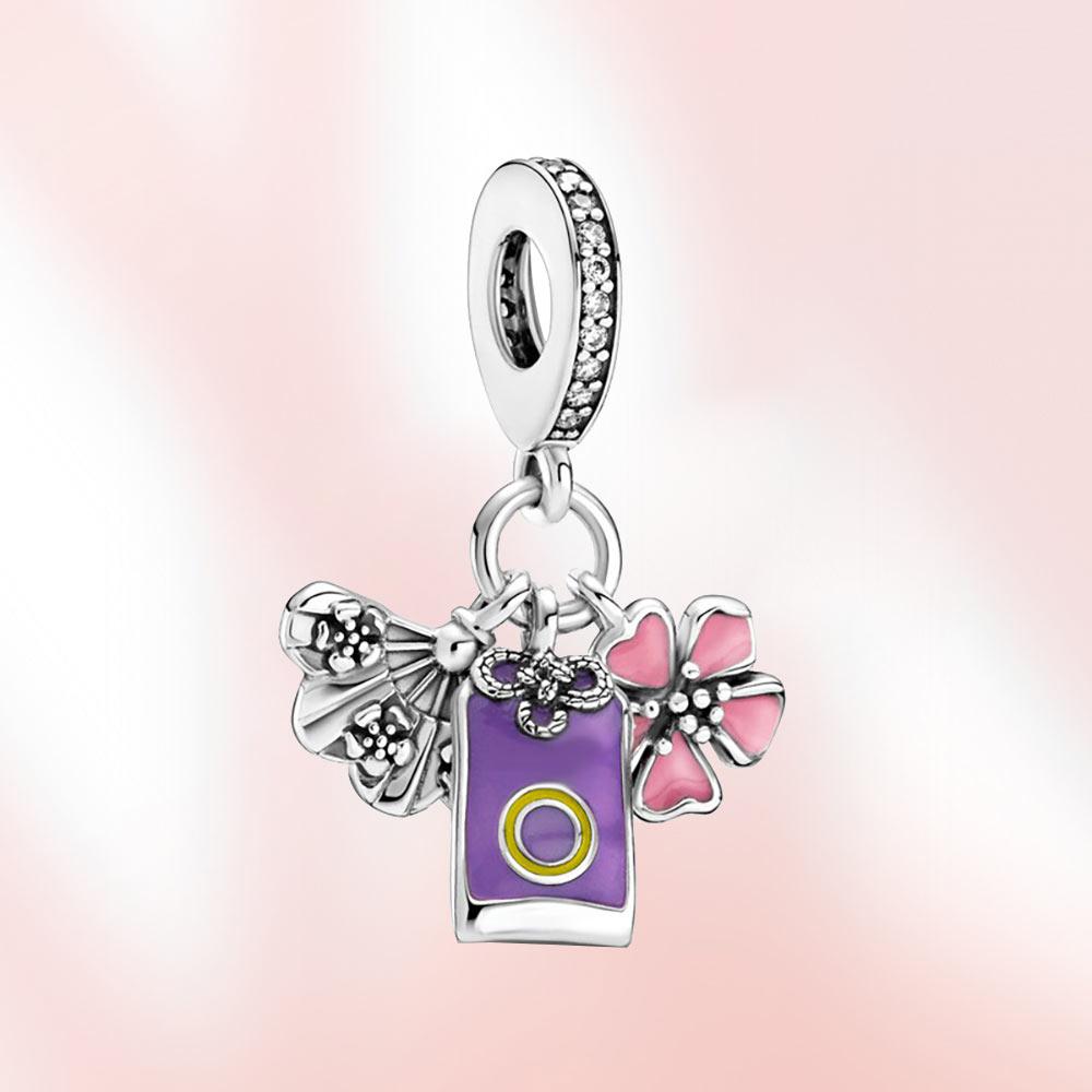 Новый шарм S925 из стерлингового серебра с сердцем из бисера, подвеска для мамы, подходит для оригинального браслета, женские модные украшения, подарок для любви