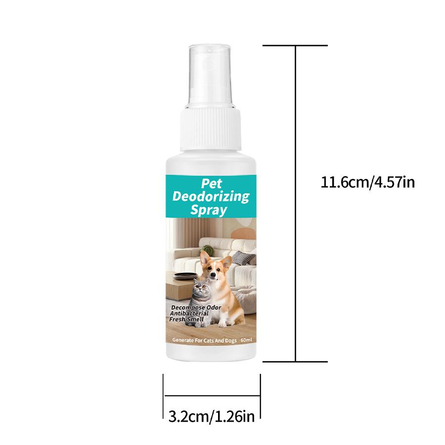 Cross-Border Pet Deodorant Spray: 60ml Odor-Eliminating Perfume for Dogs and Cats