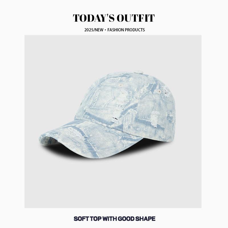 Американская Ретро Уличная Старая Нишевая Джинсовая Бейсболка Мужская и Женская Шоппинг Солнцезащитная Граффити Трендовая Бейсболка Универсальная