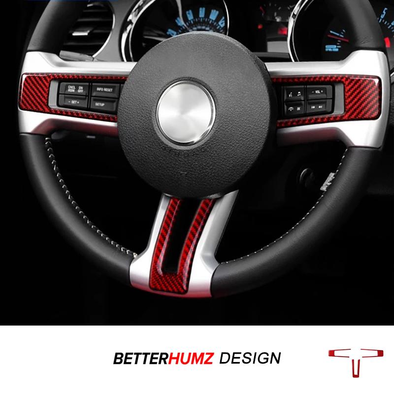 Для Ford Mustang 2009-2013 Панель рулевого колеса из углеродного волокна Накладка Декоративная наклейка Декор салона автомобиля Тюнинг Аксессуары