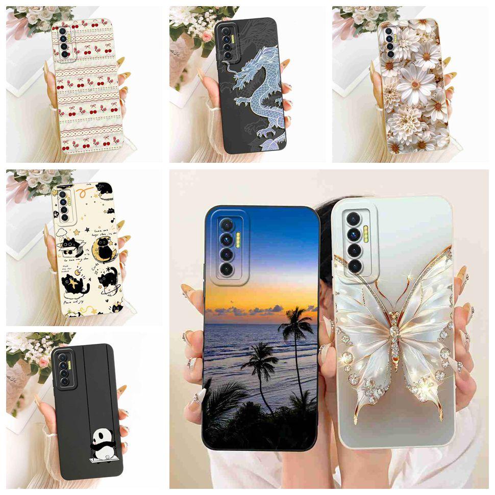For Tecno Camon 17P Case Soft Silicone Beautiful Flower Butterfly Phone Cases For Tecno Camon 17 P 17P CG7 CG7n Cover
