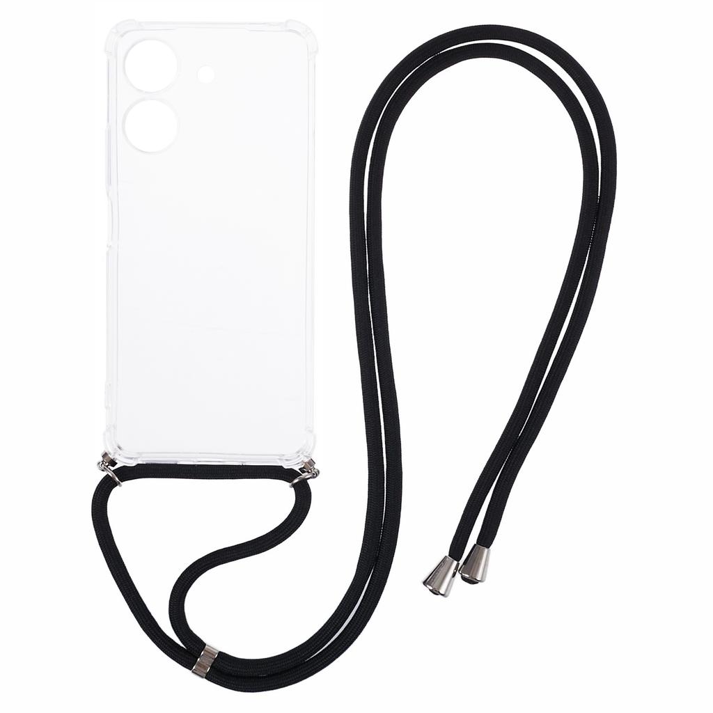 For Xiaomi Redmi 13C 4G/Poco C65 4G Case TPU Drop-resistant Phone Back Cover with Lanyard