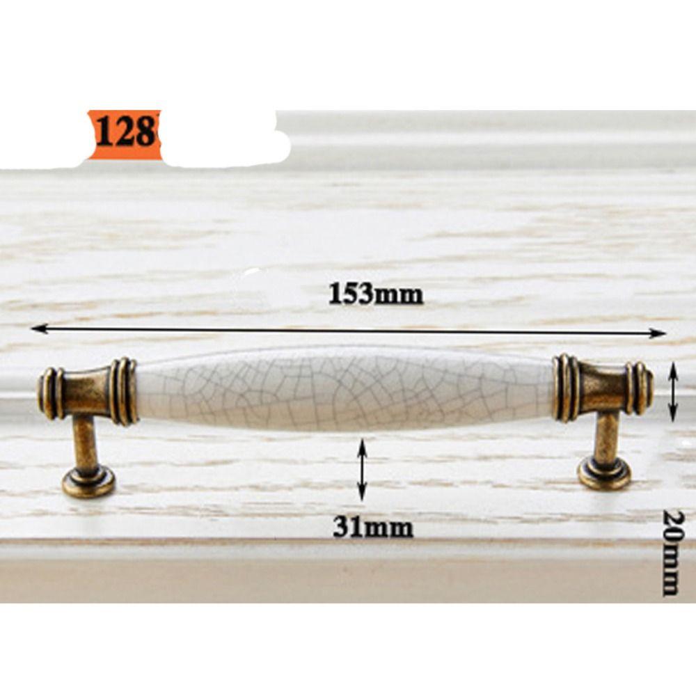 Керамические ручки для шкафа из цинкового сплава Антикварная бронза Дизайн с трещинами Ручка для двери гардероба Белые Винтажные ручки для ящиков Дверца шкафа