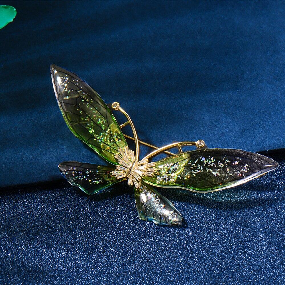 Blucome Новый дизайн, блестящие фиолетовые броши-бабочки, булавки для костюма, шарфа для женщин и девочек, повседневные зимние свидания