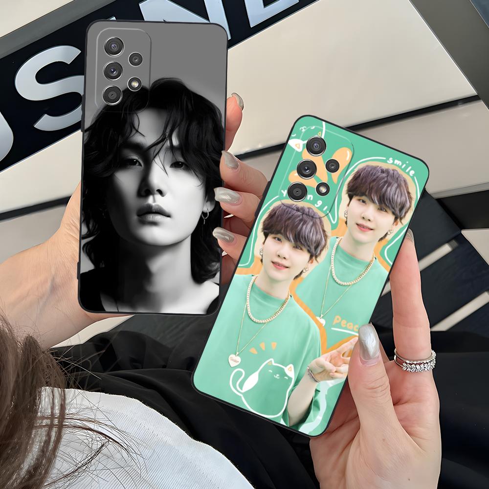 Мобильный KPOP чехол для телефона Yoongi для Samsung Galaxy A73 72 71 70 55 54 53 52 35 34 32 23 14 13 5G Черный чехол для смартфона