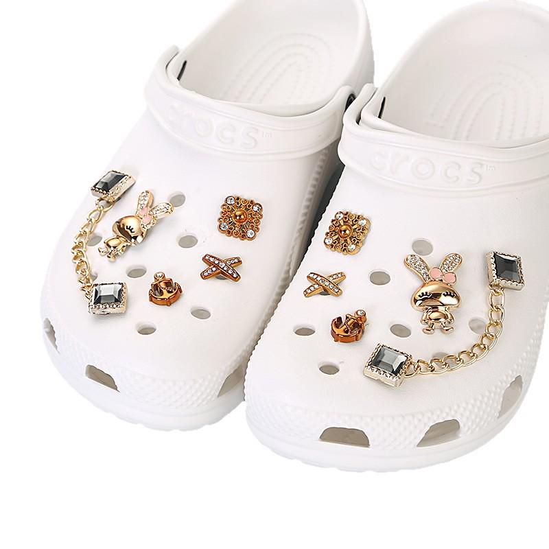 Цепочка с кроликом, пряжка-украшение для обуви Crocs и цветочный аксессуар