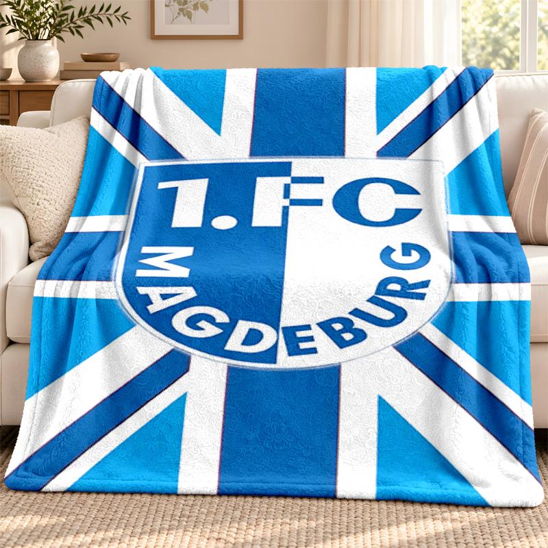 1.FC Magdeburg blanket Flannel Blanket Soft Cozy Plush Throw for Sofa Bed Lightweight Home Decoration Outdoor camping