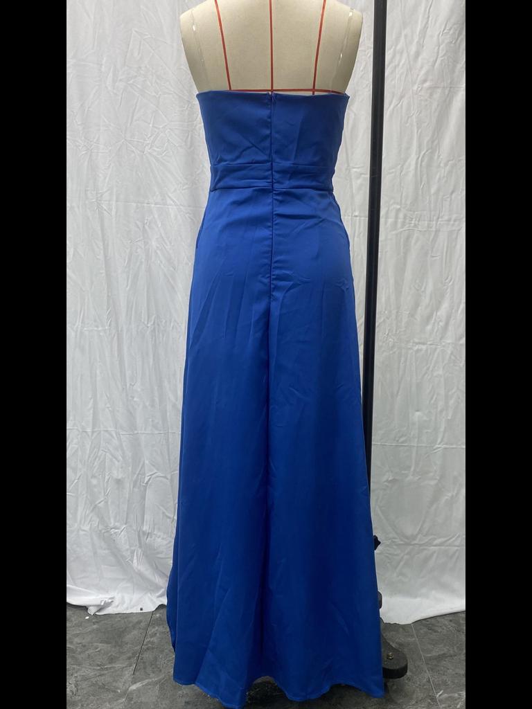 2025 Шикарный комбинезон-труба с V-образным вырезом, повседневными облегающими брюками и разрезом