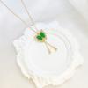 Ожерелье из титановой стали с зеленым бахромчатым кулоном-бабочкой, женское, легкая роскошь, высокое качество, простое и универсальное, изысканная подвеска, цепочка для ключицы