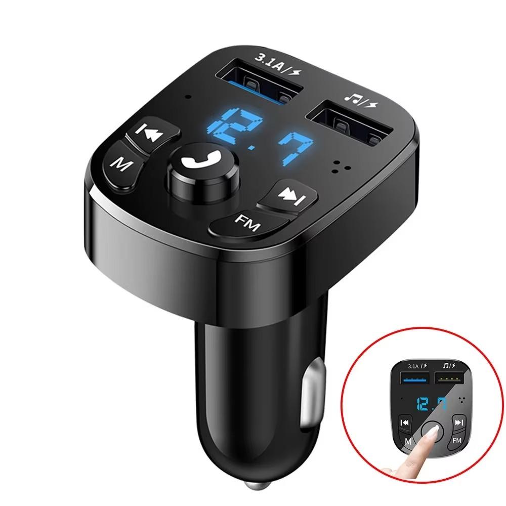 Car Charger Bluetooth 5.0 FM Transmitter Dual USB Fast Charger Handsfree Aux Audio MP3 Player Car Kit