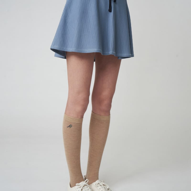 ATHPLATFORM AW42AS08 Носки до колена из смесовой шерсти_Меланжевый бежевый