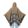 Flower Woven Split Shawl Acrylic Hat Cape Scarf Blanket Poncho