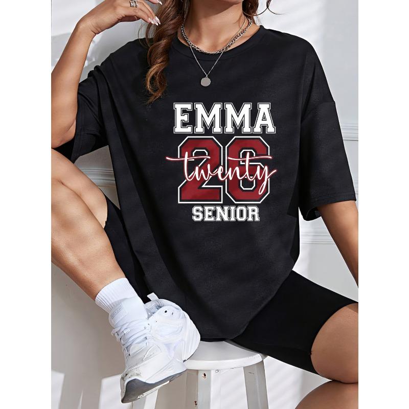 Белая футболка с принтом Emma Twenty 26 Senior для празднования выпускного