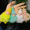 Knitted Hat Pompom Sleeping Baby Keychain Solid Color Sleep Baby Pompom Keyring  Bags Pendant