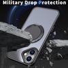 KEYSION Противоударный матовый чехол для MagSafe для iPhone 16 16 Plus с вращающимся на 360 ° магнитным кольцом-подставкой, прозрачная задняя крышка для телефона