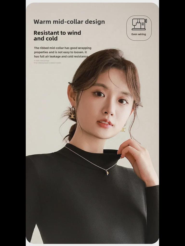 Maternity High Collar Velvet Top for Winter - Women's Thin Sweater for Pregnancy