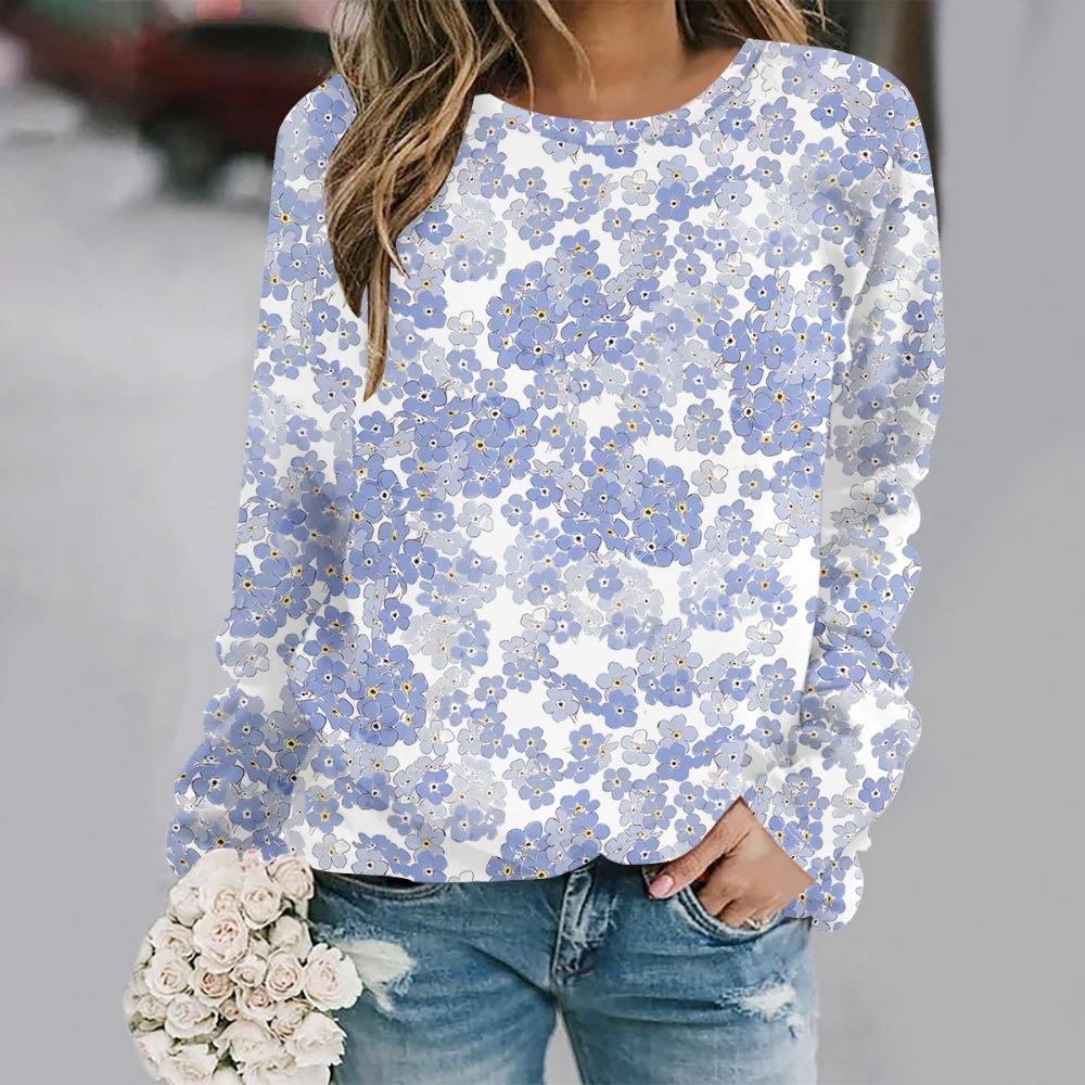 2025 Осень и зима новая мода круглый вырез длинный рукав с принтом элегантный повседневный свободный худи