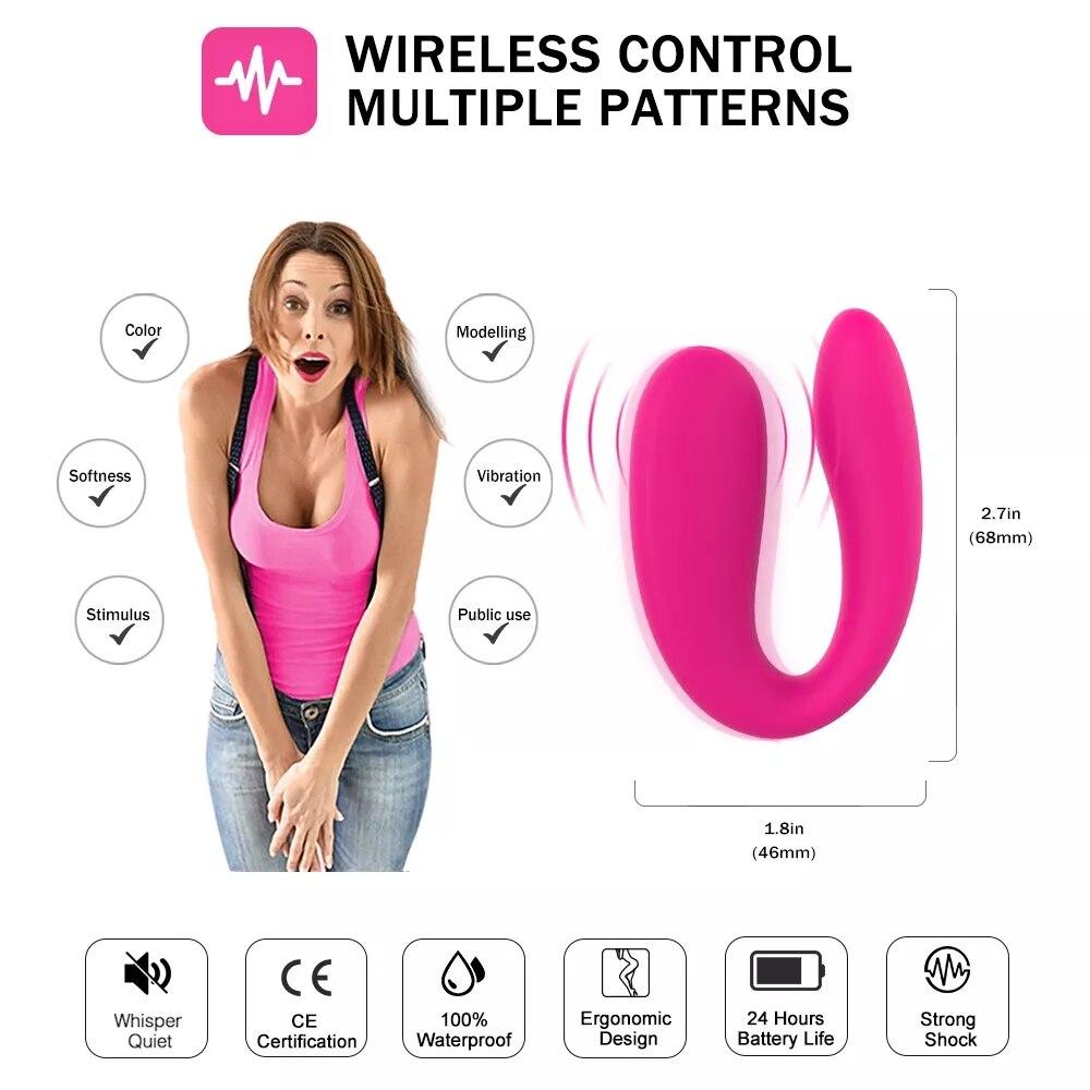 U Type Vibrator G-Spot Anal Pussy Vibrator Стимулятор клитора Секс-игрушка для женщин Пара Секс-шоп