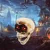 Animated Talking Skull with Moving Mouth Terrifying Halloween Parties Accessories Home Decoration for Window and Door