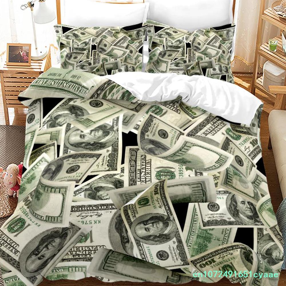 Комплект постельного белья Dollars 3D Print Banknotes Пододеяльник Домашний текстиль Single Twin Full King Size с наволочками Dropshipping