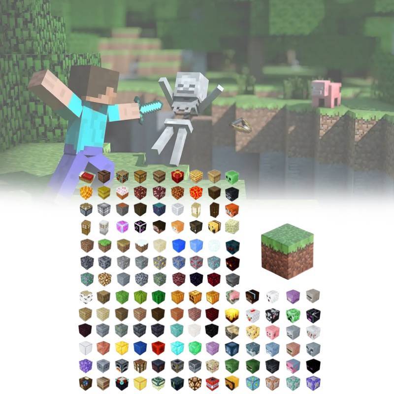 50 шт. Строительные магнитные блоки Детская креативная обучающая игрушка в стиле Майнкрафт