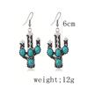 Bohemian Retro Turquoise Earrings Fairy Cactus Personality Simple Temperament Earrings